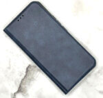 Чехол-книга для Xiaomi Redmi 15C под кожу с силиконовым основанием и визитницей, защита камеры, темно-синяя